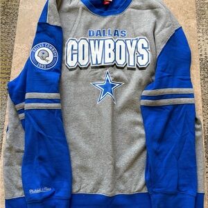 Dallas Cowboys Gray & Royal Blue Sweatshirt - Mitchell & Ness
